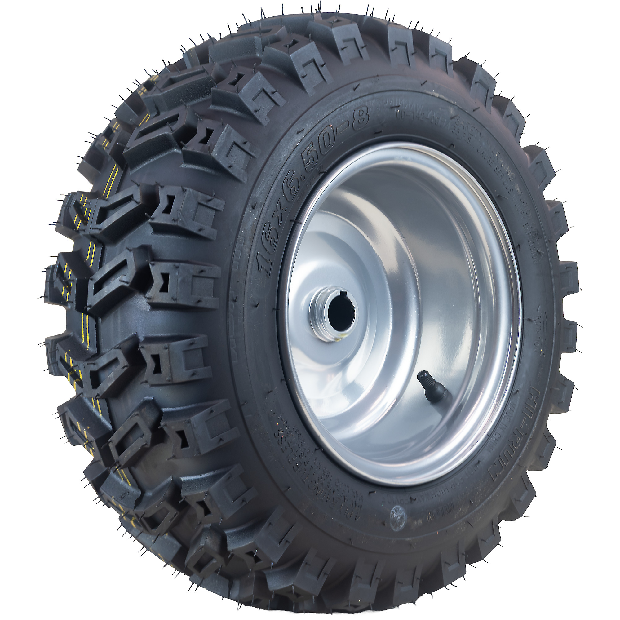 Hi-Run Snowblower Tire Assembly 16x6.50-8 4PR on 8x5.3 WHEEL (1" Hub), SNPT1028